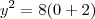 y^2=8(0+2) y^2=8(0+2)