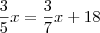 \frac{3}{5}x=\frac{3}{7}x+18