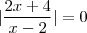 | \frac{2x+4}{x-2}| = 0