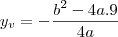 y_v=-\frac{b^2-4a.9}{4a}