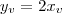 y_v=2x_v