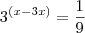 3^{(x-3x)} = \frac{1}{9}