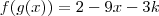 f(g(x))=2-9x-3k f(g(x))=2-9x-3k