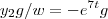 y_2g/w = -e^{7t}g y_2g/w = -e^{7t}g