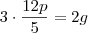 3\cdot\frac{12p}{5} = 2g