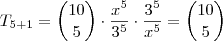 T_{5+1}=\dbinom{10}{5}\cdot\dfrac{x^5}{3^5}\cdot\dfrac{3^5}{x^5}=\dbinom{10}{5}