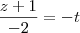 \frac{z+1}{-2}&=&-t \frac{z+1}{-2}&=&-t