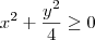 x^2 + \frac{y^2}{4} \geq 0 x^2 + \frac{y^2}{4} \geq 0