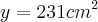 y={231cm}^{2} y={231cm}^{2}