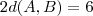 2 d(A,B) = 6 2 d(A,B) = 6