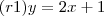 (r1) y=2x+1