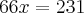 66x=231 66x=231
