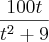 \frac{100t}{{t}^{2}+9} \frac{100t}{{t}^{2}+9}
