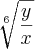 \sqrt[6]{\frac{y}{x}}