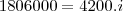 1806000 = 4200.i 1806000 = 4200.i