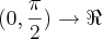 (0,\frac{\pi}{2})\rightarrow\Re (0,\frac{\pi}{2})\rightarrow\Re