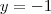 y = -1