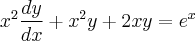 {x}^{2}\frac{dy}{dx}+{x}^{2}y+2xy={e}^{x}