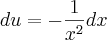 du = -\frac{1}{x^2}dx du = -\frac{1}{x^2}dx
