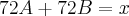 72A+72B=x