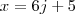 x=6j+5