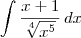 \int \frac{x+1}{\sqrt[4]{x^5}} \,dx