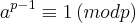 {a}^{p-1}\equiv1\left(mod p \right)