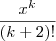 \frac{x^k}{(k+2)!} \frac{x^k}{(k+2)!}