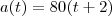 a(t) = 80(t+2) a(t) = 80(t+2)