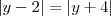 \left|y-2 \right|=\left|y+4 \right|