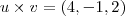 u\times v = (4,-1,2)