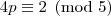 4p\equiv 2\pmod{5}