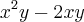 {x}^{2}y-2xy {x}^{2}y-2xy