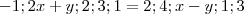 {-1;2x+y;2;3;1}}= {{2;4;x-y;1;3}