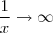 \frac{1}{x}\to\infty