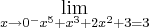 \lim_{x\rightarrow{0^-}x^5+x^3+2x^2+3 = 3 \lim_{x\rightarrow{0^-}x^5+x^3+2x^2+3 = 3
