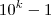 10^{k} -1