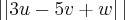 \left||3u-5v+w \right||
