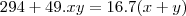 294+49.xy=16.7(x+y)