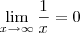 \lim_{x \to \infty}\frac{1}{x}=0