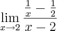 \lim_{x{\rightarrow}2}\frac{\frac{1}{x}-\frac{1}{2}}{x-2} \lim_{x{\rightarrow}2}\frac{\frac{1}{x}-\frac{1}{2}}{x-2}