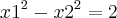x{1}^{2} - x{2}^{2} = 2
