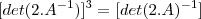 [det(2.A^{-1})]^3=[det(2.A)^{-1}]