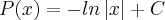 P(x) = -ln\left|x \right| + C