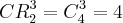 CR_{2}^{3} = C_{4}^{3} = 4 CR_{2}^{3} = C_{4}^{3} = 4