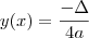 y(x) =\frac{-\Delta}{4a}