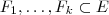 F_1, \hdots , F_k \subset E F_1, \hdots , F_k \subset E
