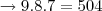 \rightarrow 9.8.7 = 504