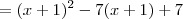 =(x+1)^2-7(x+1)+7